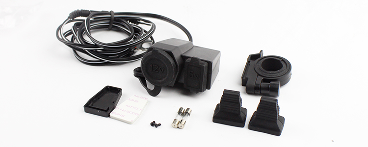 Handlebar mount / Flat mount 12V / 5V USB DC Station