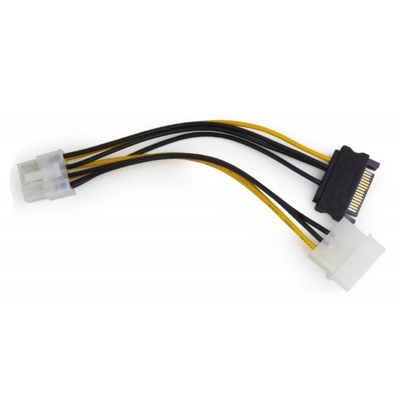 PCIe 8-Pin to Molex + SATA Power Adapter Cable
