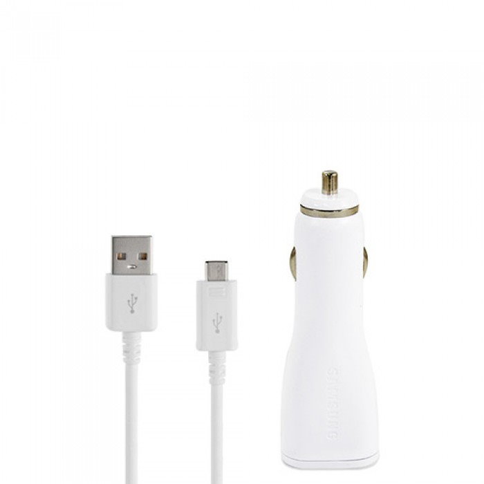 Original Car Charger Samsung EP-LN915U + ECB-DU4EW Micro USB Cable 2000mAh White