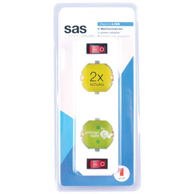 SAS Surge 2xSchuko with 2 Switches 230V 16A 3500W SAS 100-15-022