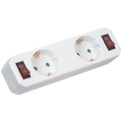 SAS Surge 2xSchuko with 2 Switches 230V 16A 3500W SAS 100-15-022