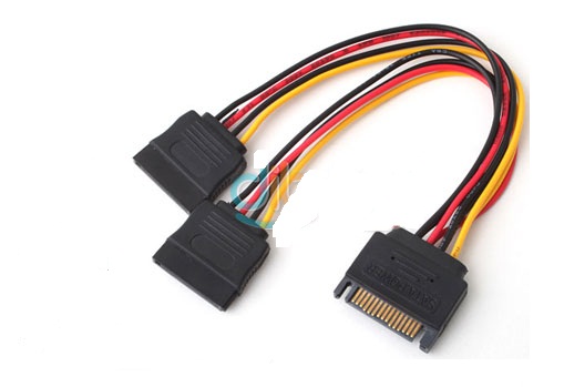SATA 15 Pin Male to 2 SATA 15 Pin Female Power Cable