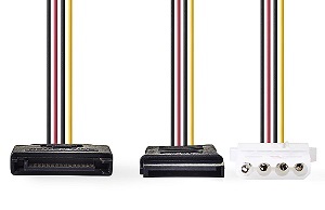 Καλώδιο-αντάπτορας τροφοδοσίας SATA σε Molex 4-pin + SATA, 0.15m