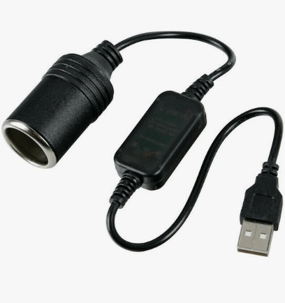 Car Cigarette Lighter Adapter from Usb 5V to Socket with 12V Cigarette Lighter Plug and 35cm Cable