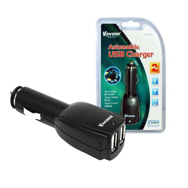 VAKOSS Universal Φορτιστής Αυτοκινήτου με Δύο Θύρες USB 5V 1A TP-3258UK