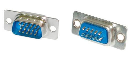 15 pins male VGA.