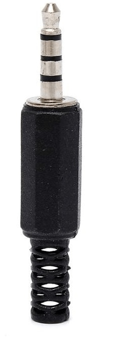 3.5mm Stereo 4-Pole Headphone Jack with Microphone (Black)