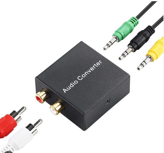 5.1 Audio Console Adapter Convert Stereo RCA to 3 x 1/8 (3.5mm) Jack Bidirectional Conversion for 5.1 Multimedia Speaker