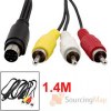 7pin Mini-DIN S-Video male to 3x RCA male Cable 1.4m (OEM) 7pin Mini-DIN S-Video male to 3x RCA male Cable 1.4m (OEM)