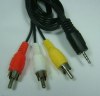 2.5mm Mini Jack male to 3x RCA male AV Cable for TV Camcorder Video 80cm (OEM) 2.5mm Mini Jack male to 3x RCA male AV Cable for TV Camcorder Video 80cm (OEM)