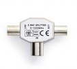 Metal RF TV Splitter (1 Male to 2 Female)