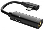 Hoco LS19 2 in 1 USB Type-C USB Type-C Female and 3.5mm Female Black