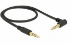 Delock 3.5mm 90° Stereo Jack to Stereo Jack Cable (Black) (0.5m)