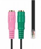 POWERTECH RJ10 to 2 x 3.5 mm Audio Cable, 0.30m, Black (CAB-J037) 0.30cm