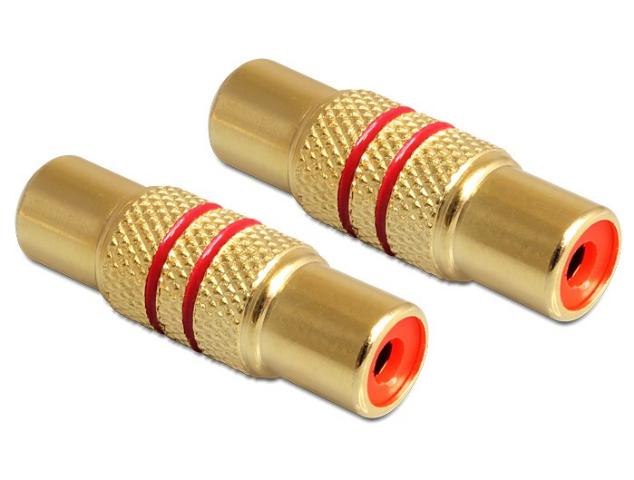 DELOCK Επίχρυσος Μετατροπέας RCA θηλ. σε RCA θηλ. Κόκκινο 84503