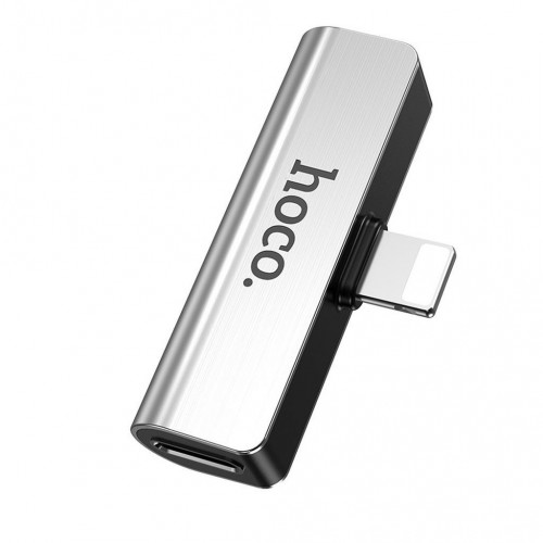 ADAPTER HOCO LS25 LIGHTNING TO 3.5MM 2.0A SILVER 6931474705877