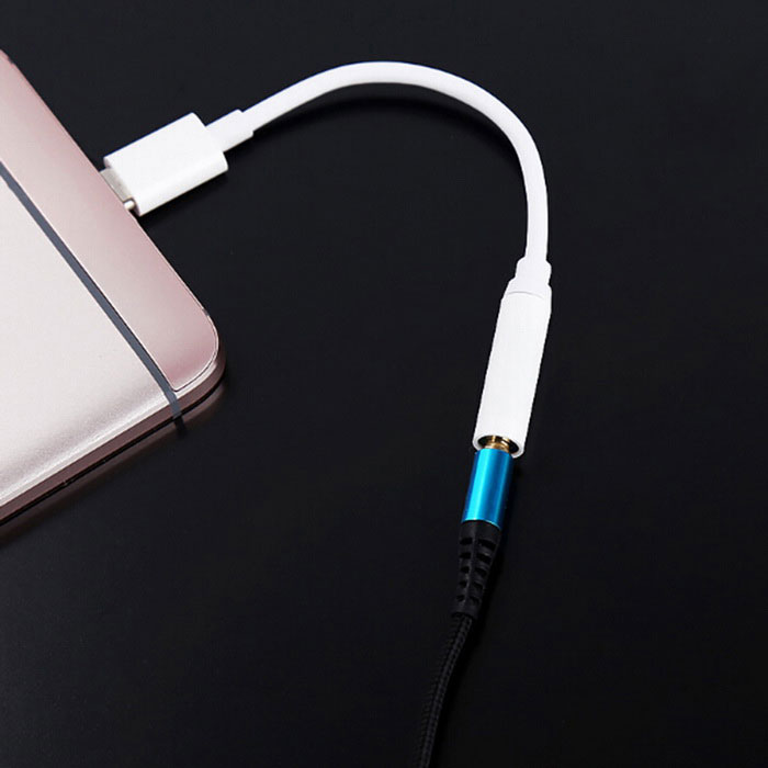 Καλώδιο μετατροπής ήχου USB 3.1 τύπου C σε θύρα 3.5mm (Θηλύκό) υποδοχής ακουστικών - Λευκό