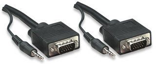 Manhattan HD15 to 3.5mm Stereo Male-to-Male Cable, Black, 3m (324304)