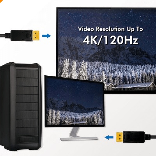 Techly ICOC DSP-A14-010NT DisplayPort 8K M / M 1m Μαύρο