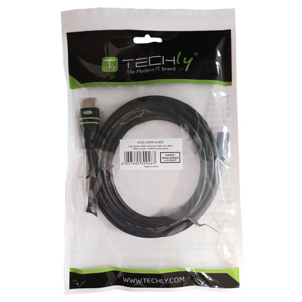 Techly ICOC HDMI-4-AD1 Καλώδιο υψηλής ταχύτητας HDMI ™ Ethernet 1,4 AM σε Micro DM, 1,0 m