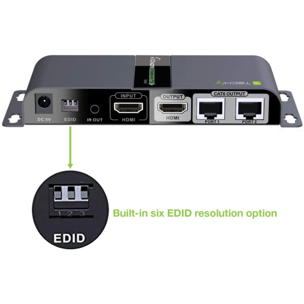 TECHLY IDATA EX-HL21TY HDMI EXTENDER KIT 1 TRANSMITTER 2 RECEIVERS WITH IR 40M CAT6/6a/7