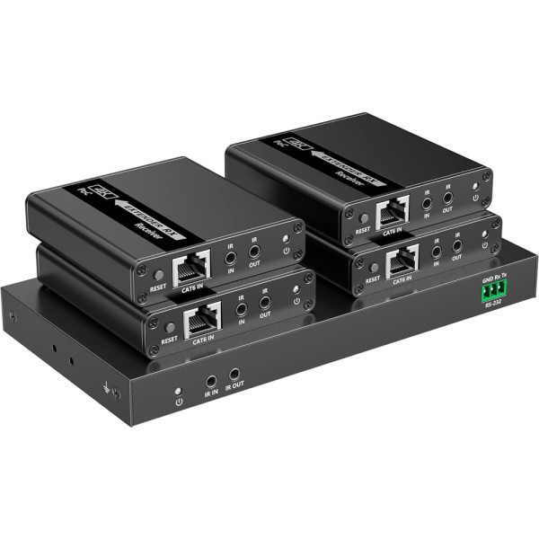 TECHLY IDATA EX-HL41TYP Διαχωριστής 4K HDMI 4 κατευθύνσεων με επέκταση σε καλώδιο δικτύου έως 70 μέτρα