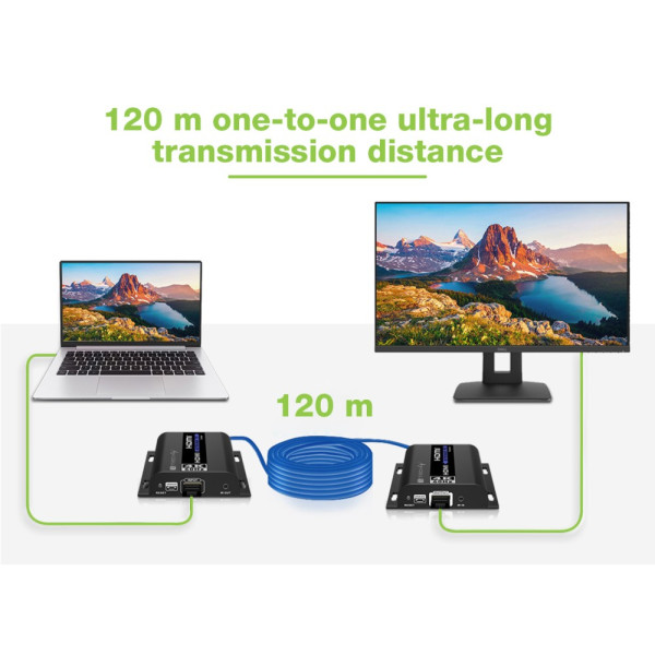 TECHLY IDATA EXTIP-483 HDMI Extender 4K@60Hz με καλώδιο IR σε Cat.6 έως 120m