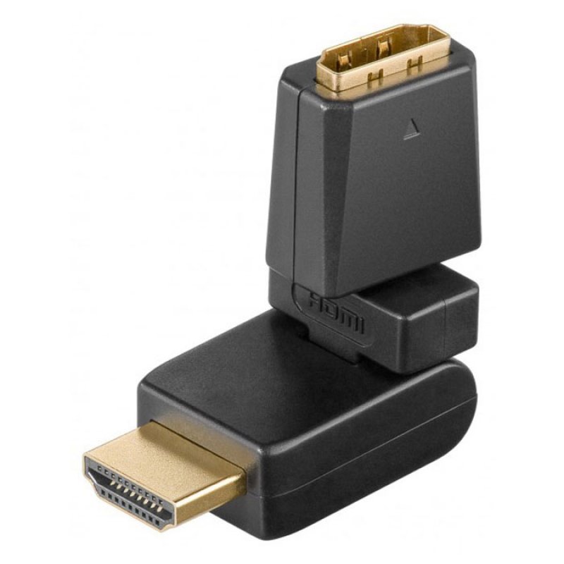 Rotating HDMI Male Adapter. - HDMI Female with gold plated contacts 60757