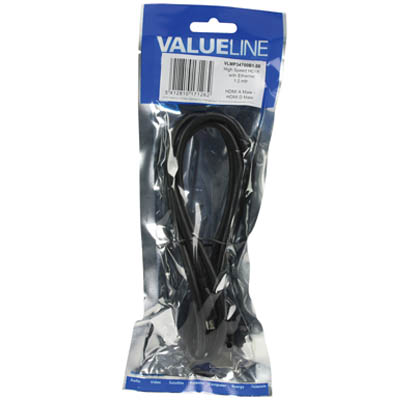 VALUELINE Micro HDMI to HDMI with Ethernet Cable v1.4 1m VLMP 34700 B10