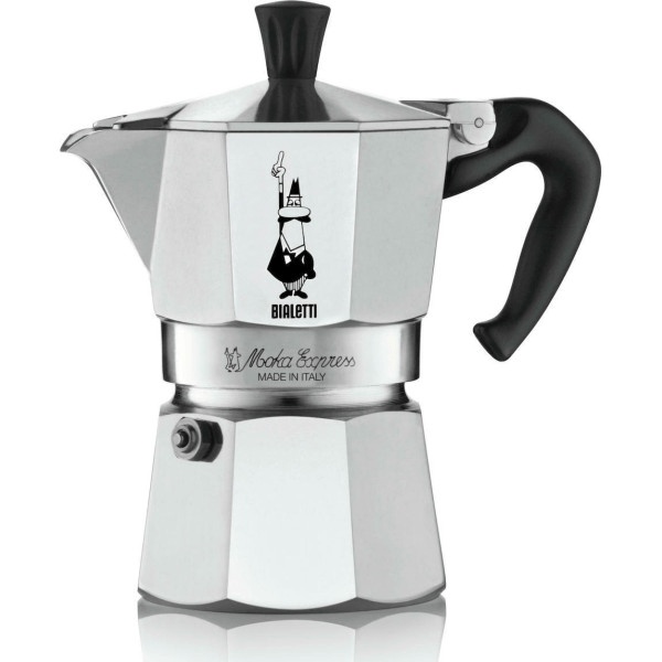 Bialetti Moka Express Espresso Pot 4cups Silver