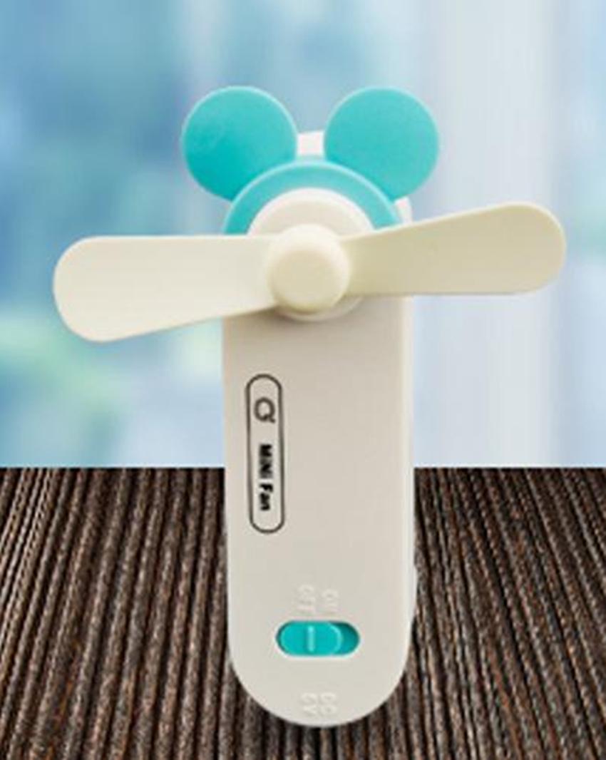 Portable rechargeable fan in various colours
