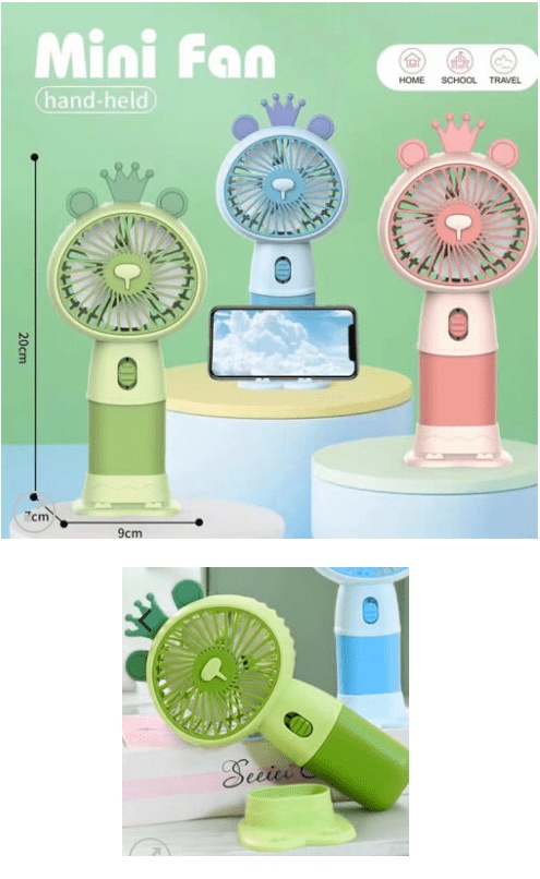 HK59-8B Portable Mini Rechargeable USB Fan (20 x 7 10 9 cm) (Green) (OEM) (20 x 7 10 9 cm) (20 x 7 x 9 cm)