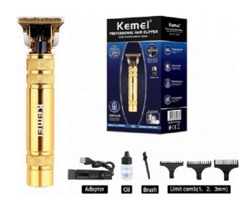 KEMEI KM-2015 Professional Electric Hair Clipper & Beard Trimmer (Wireless, USB Rechargeable) with 3 Cutting Heads