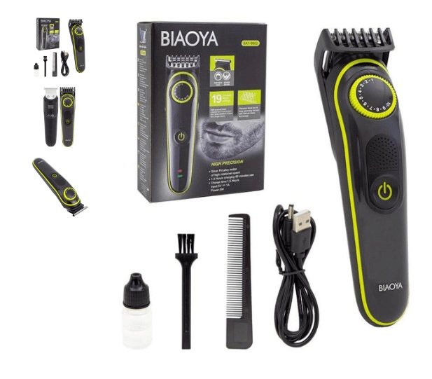 BIAOYA BAY-9900 Hair-Face-Body Clipper and Shaver Black