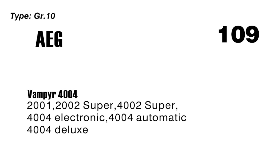 Σακούλες για σκούπα με φίλτρο 109-AEG 4004/4002/2002 x5 τεμάχια (OEM)