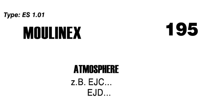 Σακούλες για σκούπα με φίλτρο 195-MOULINEX ATMOSHERE EJC x8 τεμάχια (OEM)