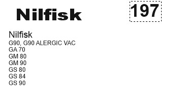 Vacuum Cleaner Bags with Filter 197-NILFISK GA 70/GS80/GS90 x5 Items (OEM)