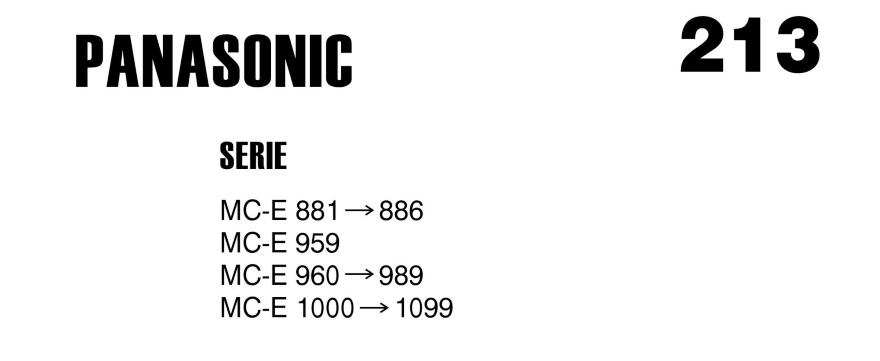 Σακούλες για σκούπα με φίλτρο 213-PANASONIC MCE 960/961/962 x5 τεμάχια (OEM)