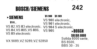 Vacuum Cleaner Bags with Filter 242-Bosch Bs 82 x5 Items (OEM)