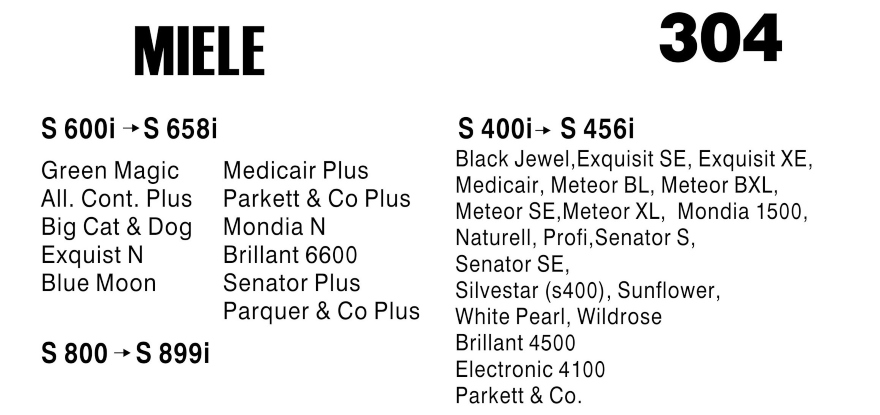 Σακούλες για σκούπα με φίλτρο 304-MIELE S 400 newfiltration x5 τεμάχια (OEM)