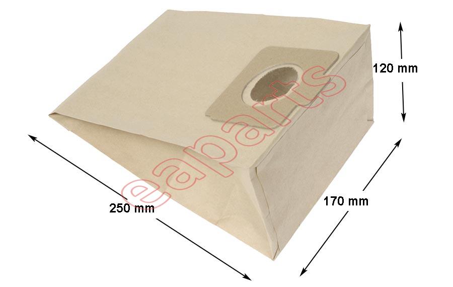 Σακούλες με φίλτρο για ηλεκτρικές σκούπες MOULINEX / HQF 187 με 6 Τεμάχια   ΔΙΑΣΤΑΣΕΙΣ Σακούλας: 25Lx17Wx4cm Diam.Hole  (OEM)