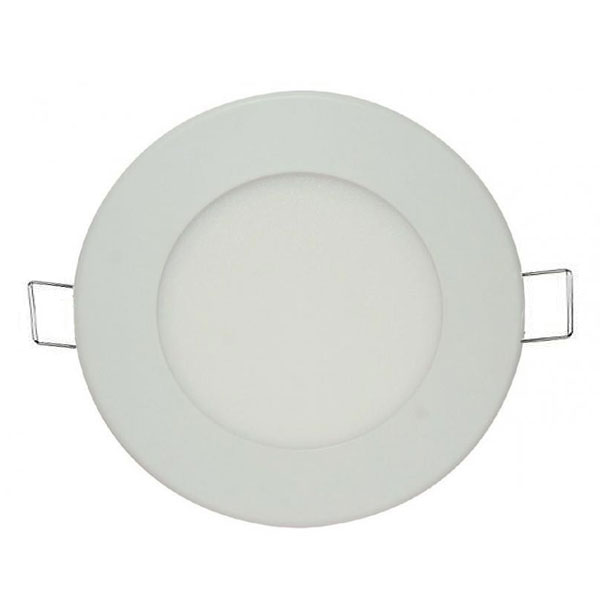 Led panel λευκό στρογγυλό χωνευτό 6W 230V 4000k ενδιάμεσο λευκό φως 120° 450lm