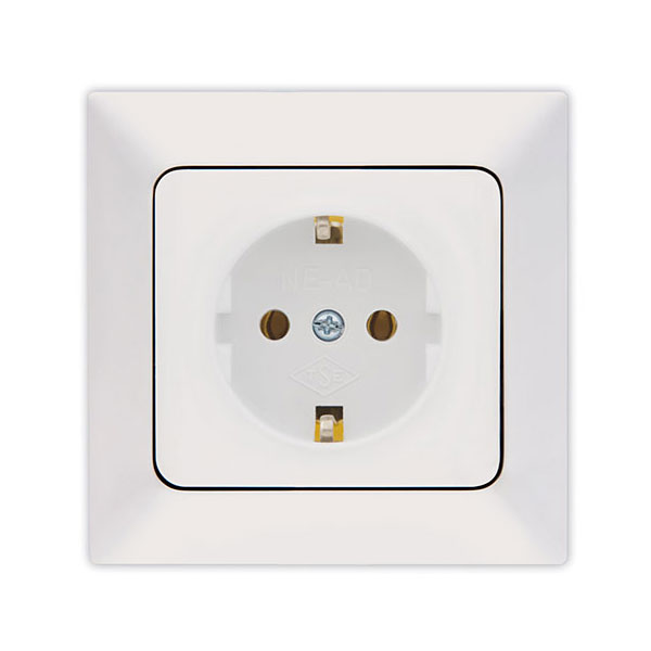 Shuko 16A 250V socket outlet in white NE-AD color