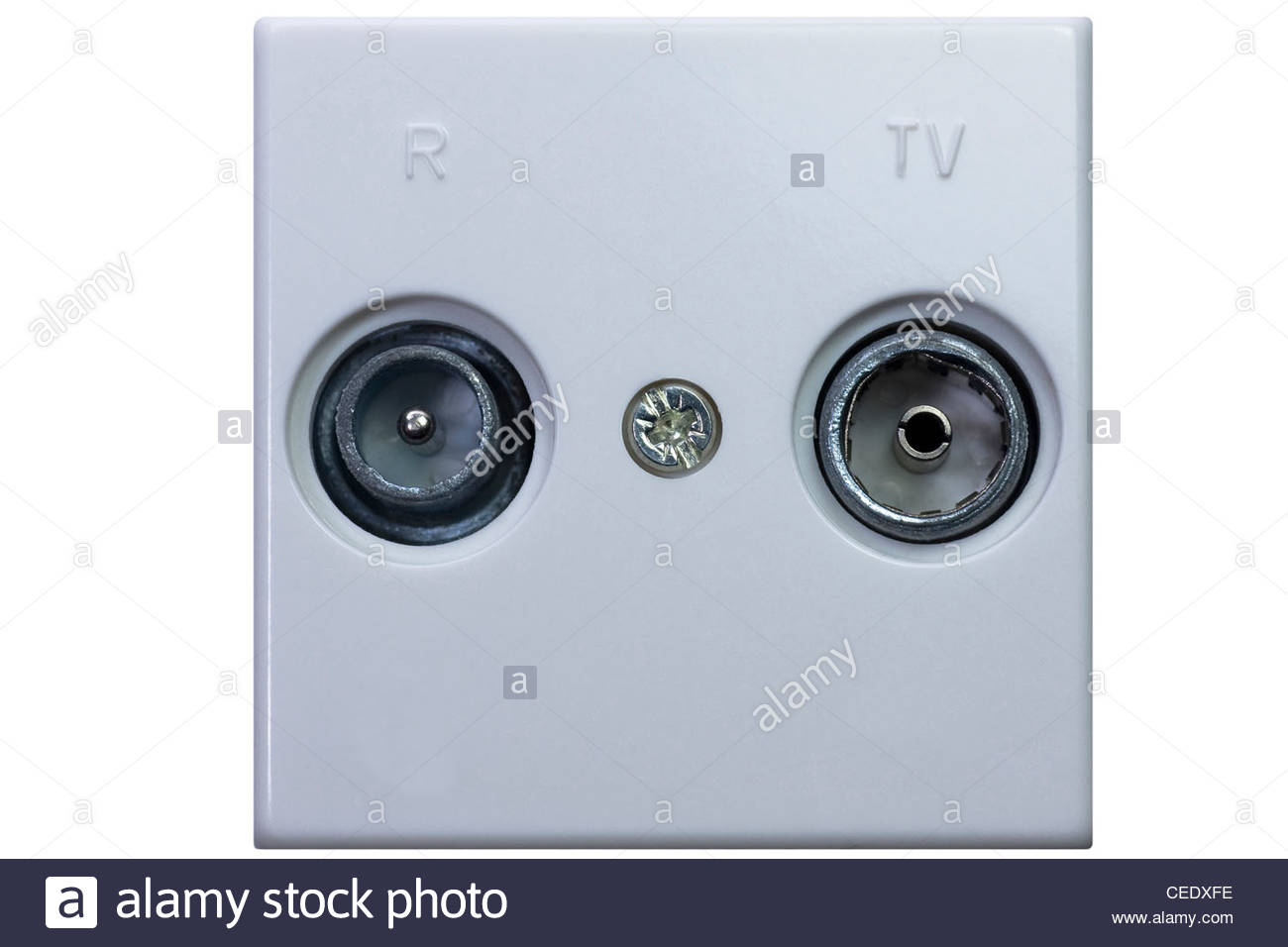 White Indoor TV Antenna Socket