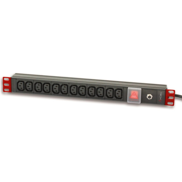Techly I-CASE STRIP-12VDE power strip with switch and overload protection