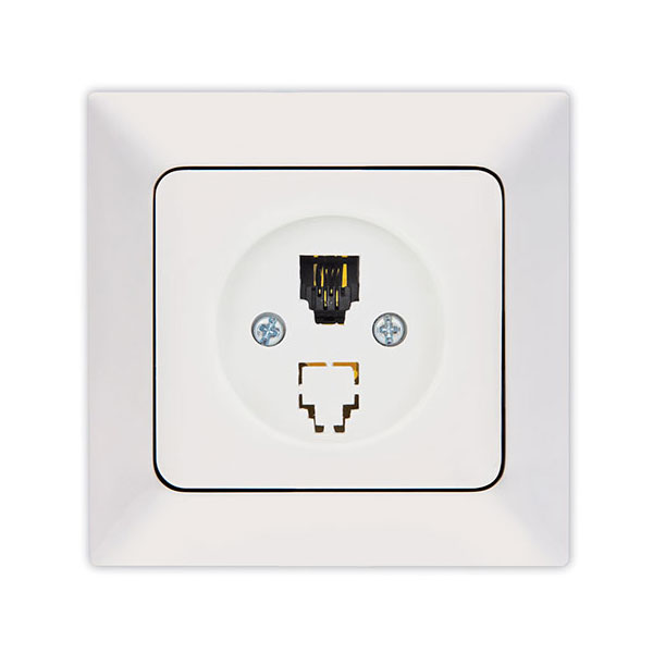 Single RJ 11 telephone jack in white NE-AD color
