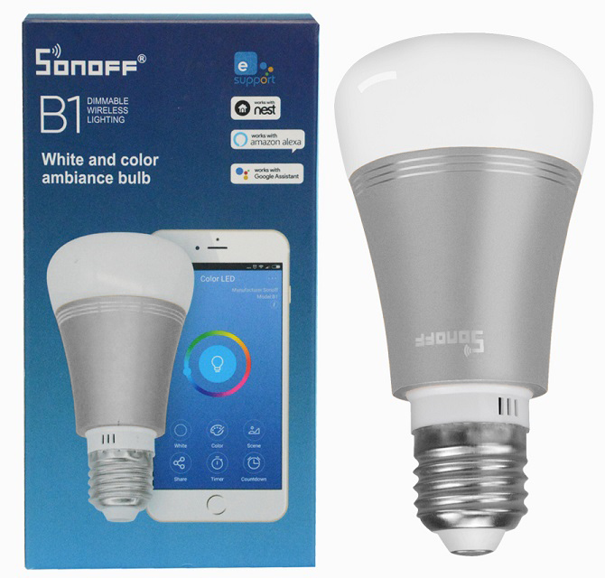 Sonoff B1 E27 6W RGB Dimmable WiFi LED Smart Light Bulb (AC90-265V) (Works with Alexa)