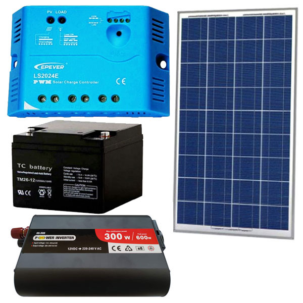 Αυτόνομο σετ φωτοβολταϊκό SOLAR-KIT-2 150W 12V για πολλές ώρες αυτονομίας