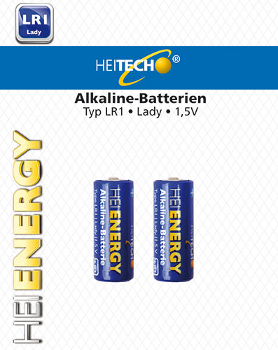 Heitech Alkaline Batteries (2-Pack) 1.5V No Quicksilver or Cadmium (LR1/CR106) (04002170)