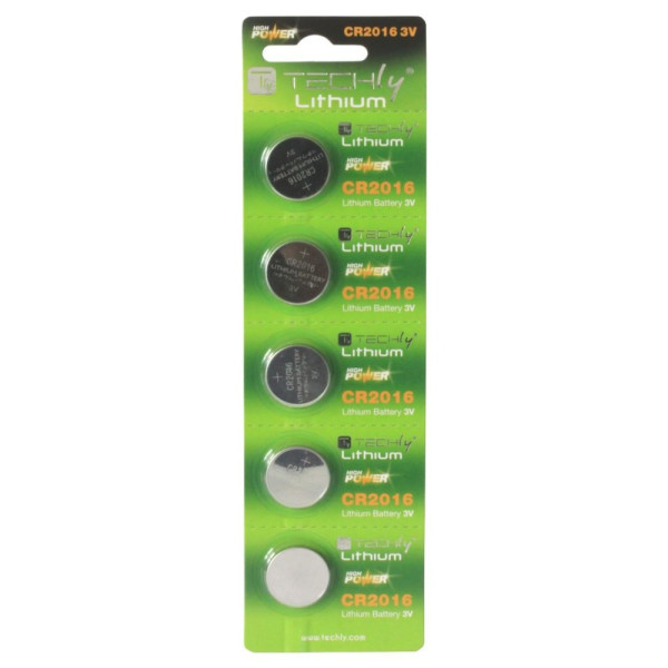 Techly IBT-KCR2016 - Lithium Batteries CR2016 3V 5 pcs